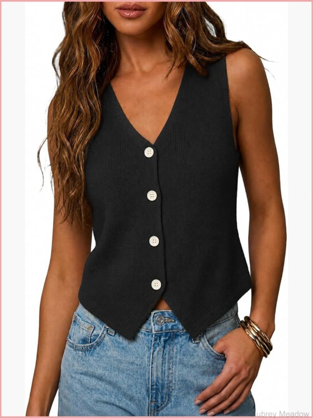 Sleeveless Sweater Vest V-Neck Knit Cardigan Tank Top Summer